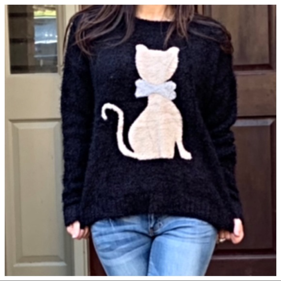 ✨LAST ONE ✨PARIS✨Fuzzy chic cat sweater - Picture 5 of 6